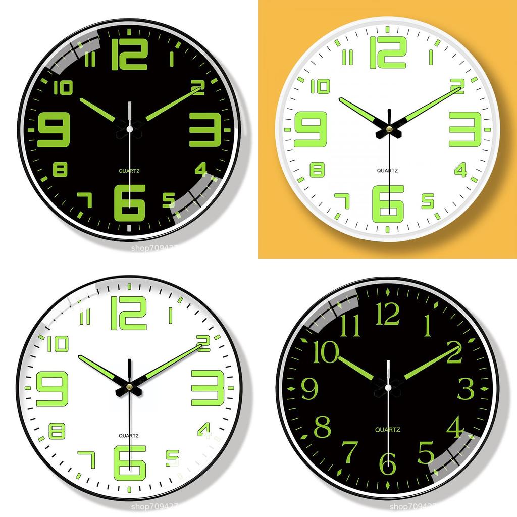 Minimalist Quartz Wall Clock With Luminous Hands For Bedroom Use