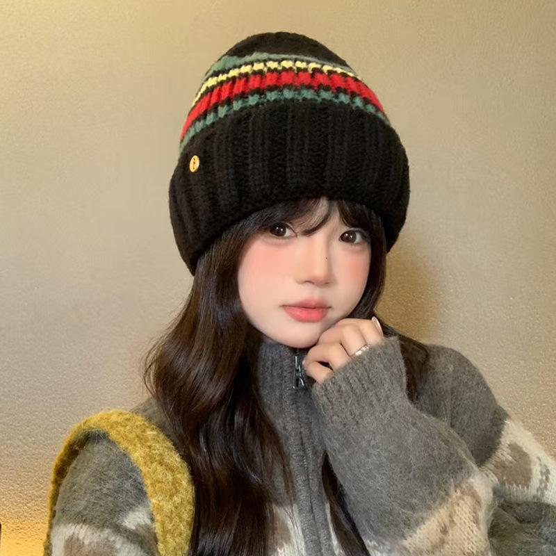 

Versatile Woolen Cap for Children s Winter Warmth Ear Protecting Headgear Cap Windproof and Cold Proof Thick Knitted Cap one size