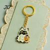 Handbags Key Chain Halloween Cartoon Black Cat Keychain, Glow-in-the-Dark Ghost Costume Decorative Zinc Alloy Pendant Keyring, Enamel Kitten Backpacks