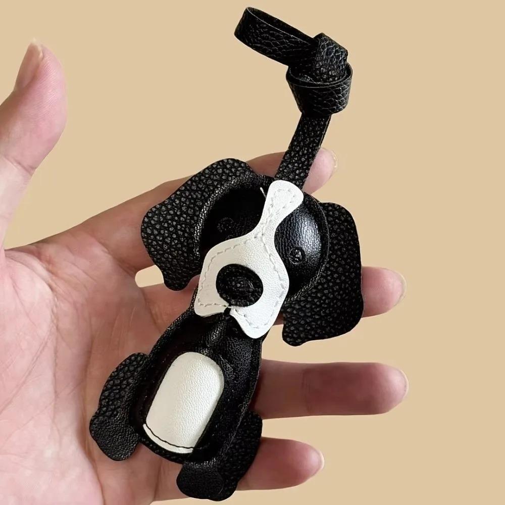 

Cartoon Border Collie Leather Pendant Hanger Bag Pendant Pu Leather Dog Keychain Bag Ornament чёрный