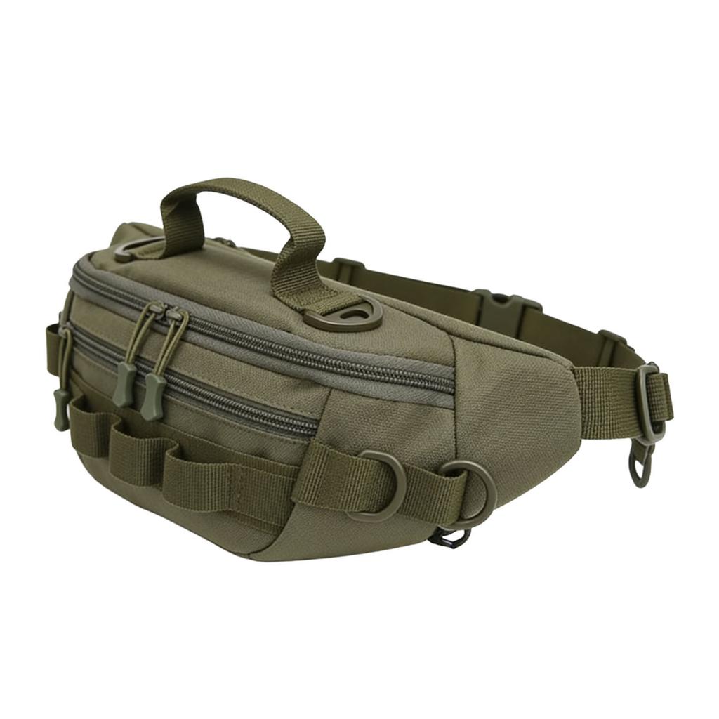 Waist Bag Lightweight Water Proof Oxford Cloth Sling Bag with Adjustable Strap for Outdoor Hiking Running Green