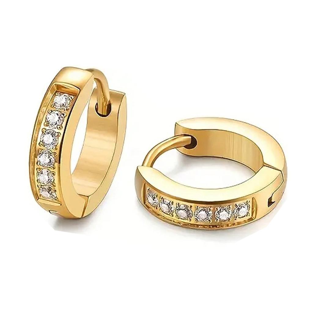 Men's and Women's Diamond and White Stone Fashion Earrings