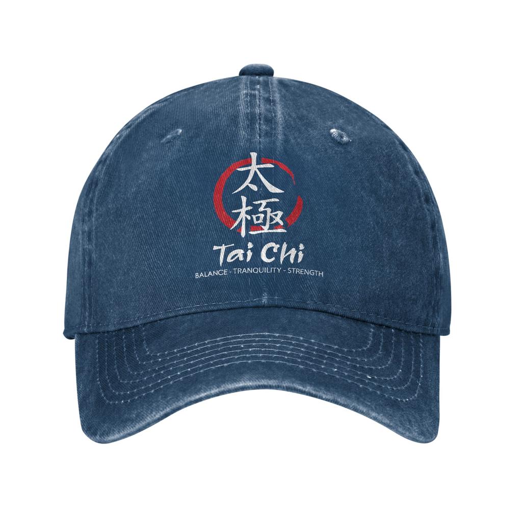 Tai Chi in ChineseCalligraphy Baseball Caps Casual Distressed Denim Chi Chuan Kung Fu Snapback Hat Unisex Outdoor Workouts Gift