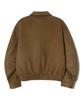Trillion Suede Rivet Blouson Zip-Up Jacket (Brown)