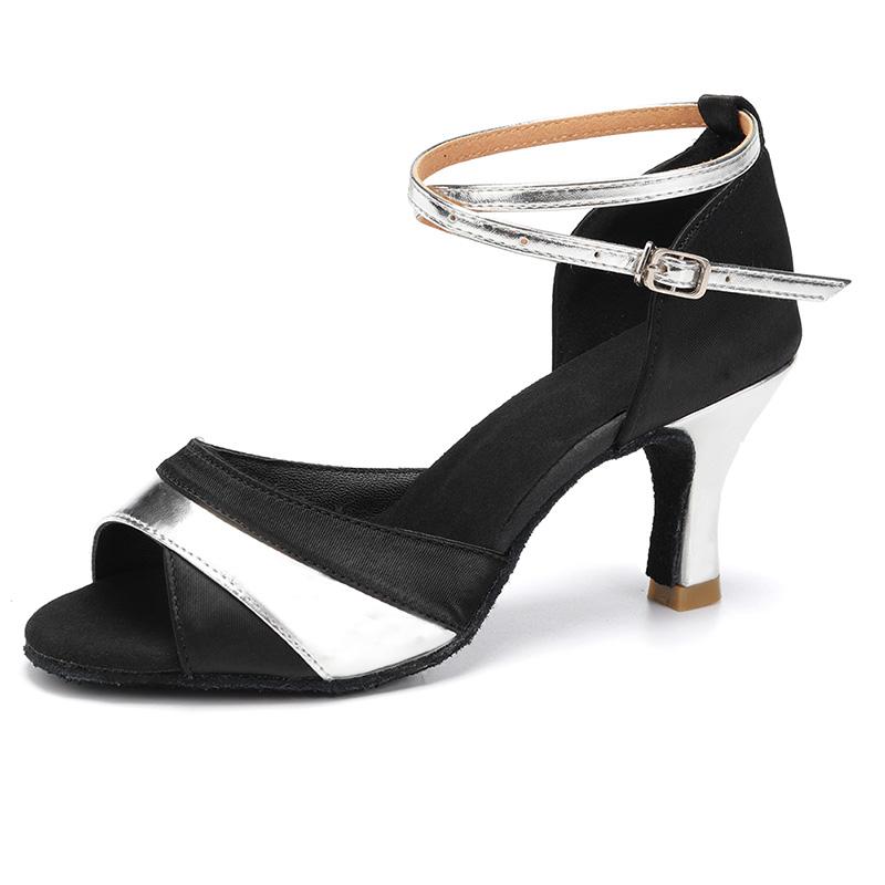 

Мода Девушки Женские Латина Танго Вальс ЧаЧа Бальные Стандартные Танцевальные Туфли Туфли для Вечеринки Бал Каблук 7см 41 серебряный