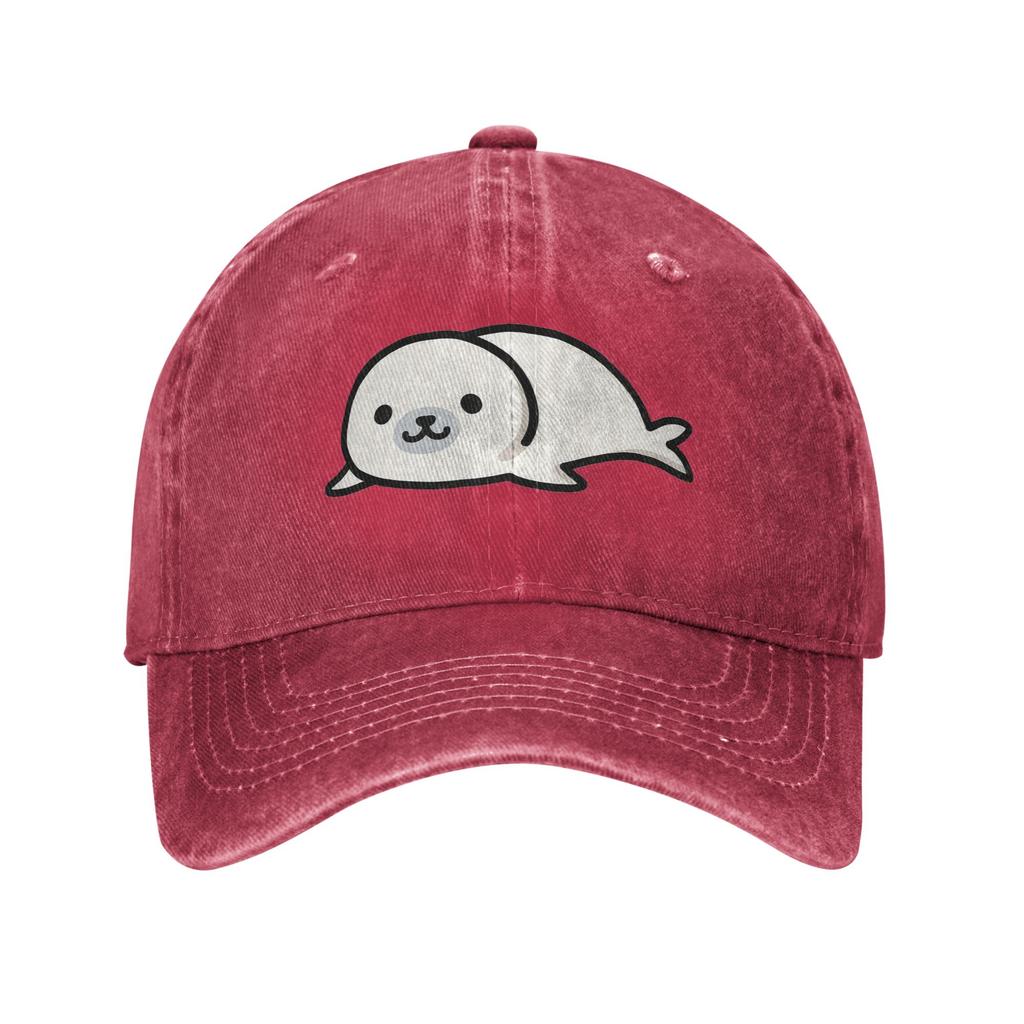 Seal Denim Fabric Cap Casual Baseball Caps Adjustable Hat Summer Unisex Baseball Hats