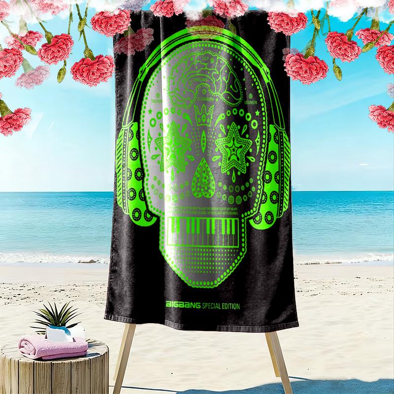 Big Bang: Icons Music Style Beach Towel Outdoor Camping Beach Absorbent Bath Towel Swim Seaside Beach Comfort Printing Travel and Vacation Towels