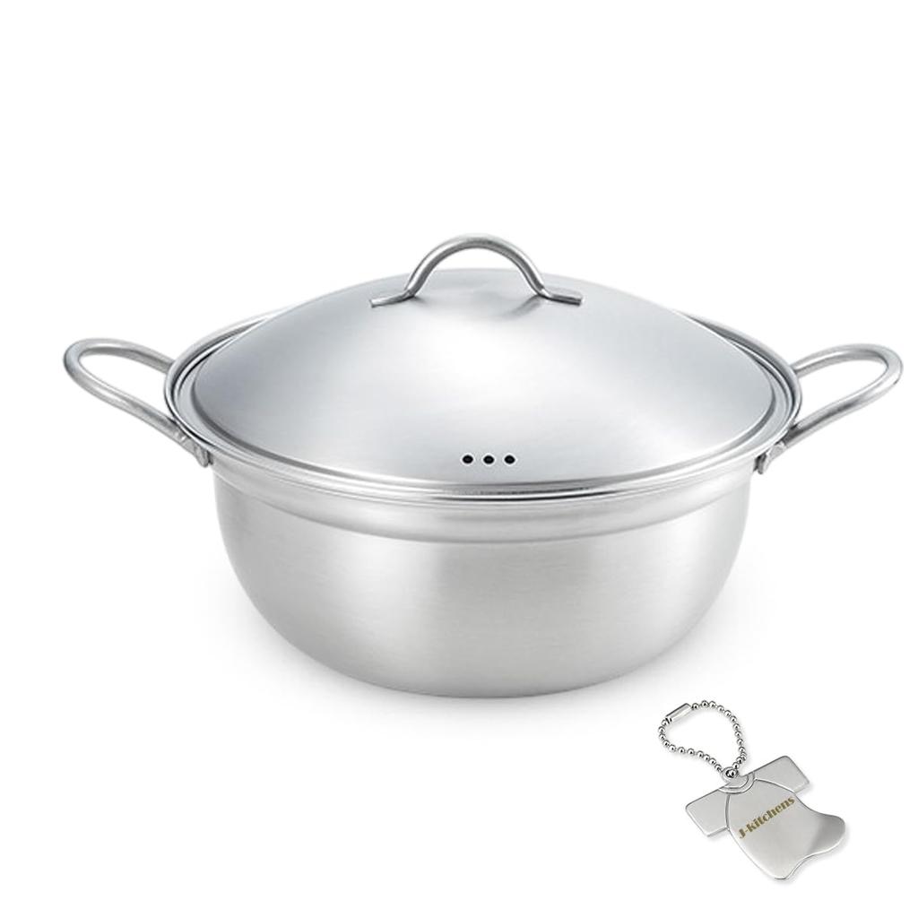 24cm Saucepan for and Gas and Induction Made In Includes Original Tag J-kitchens Double-Handled Shabu-Shabu Yosenabe, Rust-Resistant, Compatible,