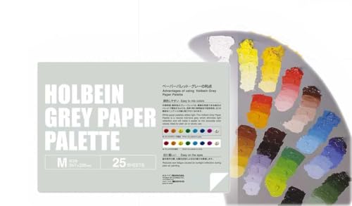 

Holbein Art PAPER PALETTE GRAY 25 sheets / Easy to mix! Mid-tone, neutral gray paper palette. Made in Japan. Paper Palette Gray (M_size: 347 x 235 mm