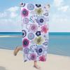 Blue Floral Print Beach Towel Polyester Quick Dry Sand Free Large Bath Towels for Summer Pool Swimming Vacation Travel Blanket
