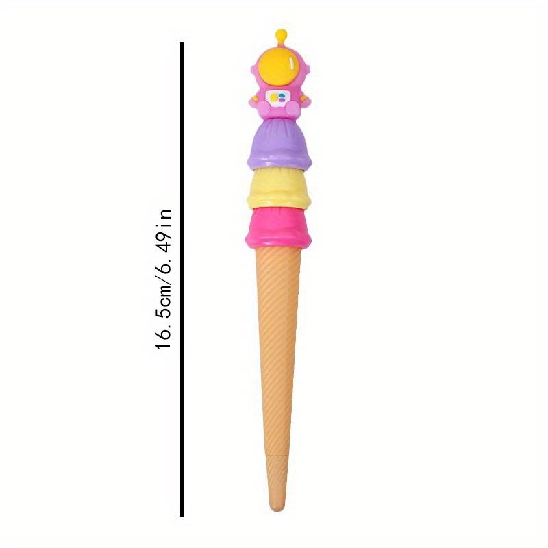 Back to school season 36pcs 0.5mm cartoon soft glue astronaut neutral pen astronaut ice cream shape pen writing pen prize pen black