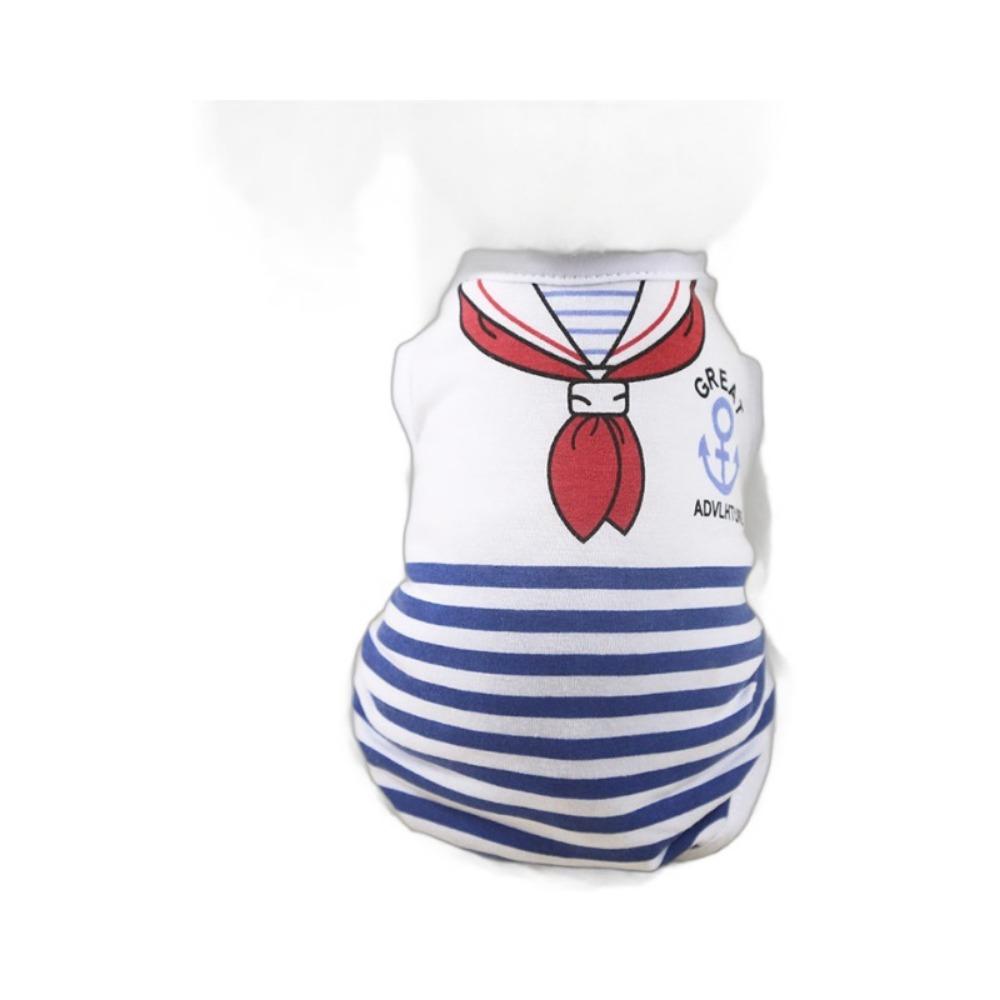 Pet Clothing Navy Striped Dog Cat Vest Supplies Dog Clothing Cat Clothing Teddy Doo