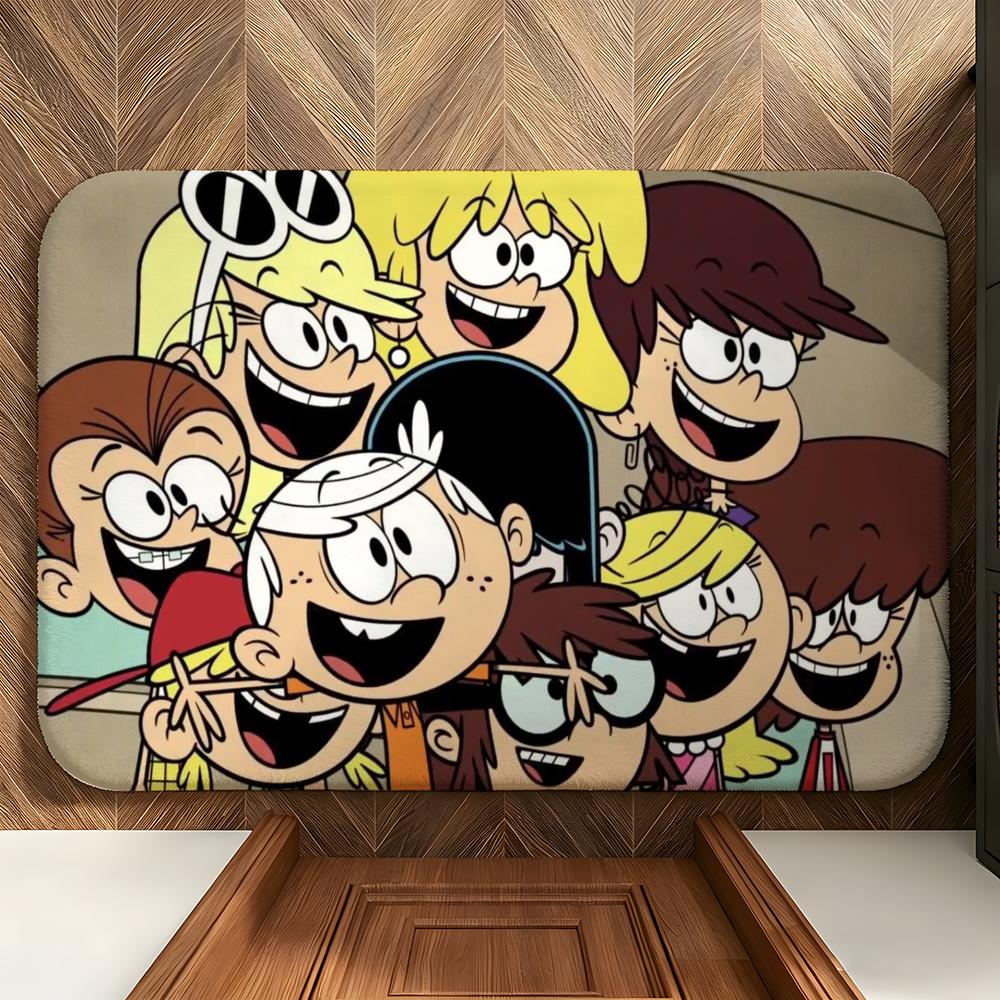 Cartoon T-The L-Loud H-House Floor Mat Soft Flannel Floor Mat Suitable for Entryways, Living Rooms, Bedrooms, and Bathrooms