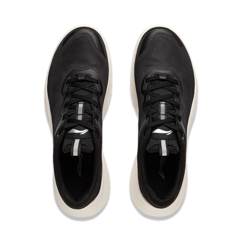 Li-Ning Fashionable Comfortable Versatile Trendy Shock Absorbing Wear Resistant Breathable Low Top Casual Running Shoes Men sneaker Black ARSV071-2