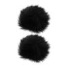 2Pcs Black Outdoor Lapel Microphone Windscreen Wind Muff Furry Cover 1.0cm
