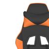 Gaming Chair with Massage Function and Footrest Black & Orange Faux Leather