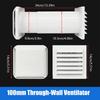 1" Through Wall Ventilation Kit Passive Air Intake Exhaust Set with Louver Grille, Universal Wall Vent for Home Bathroom Kitchen