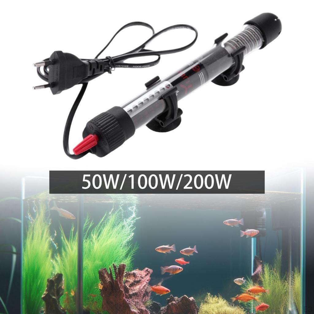 Submersible Fish Tank Heater EU 220V Plug Accessory Shockproof Glass 6893°F 50W