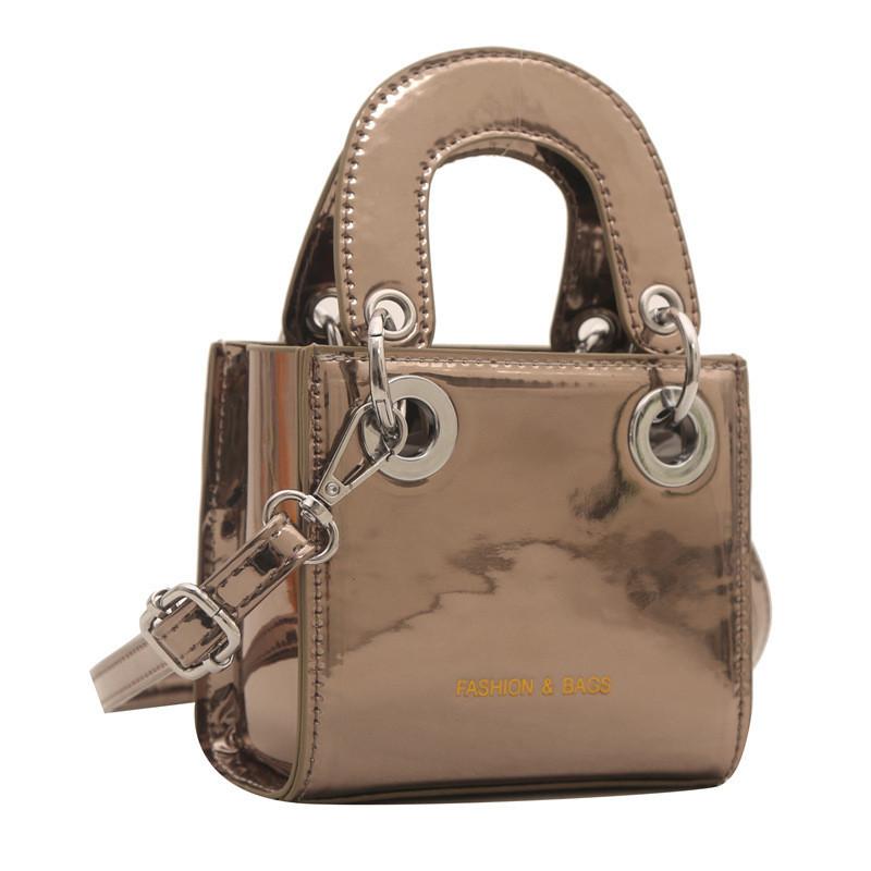 Stylish Kids Crossbody Bag Fashionable Shiny Pu Leather Small Square Bag For Boys Girls