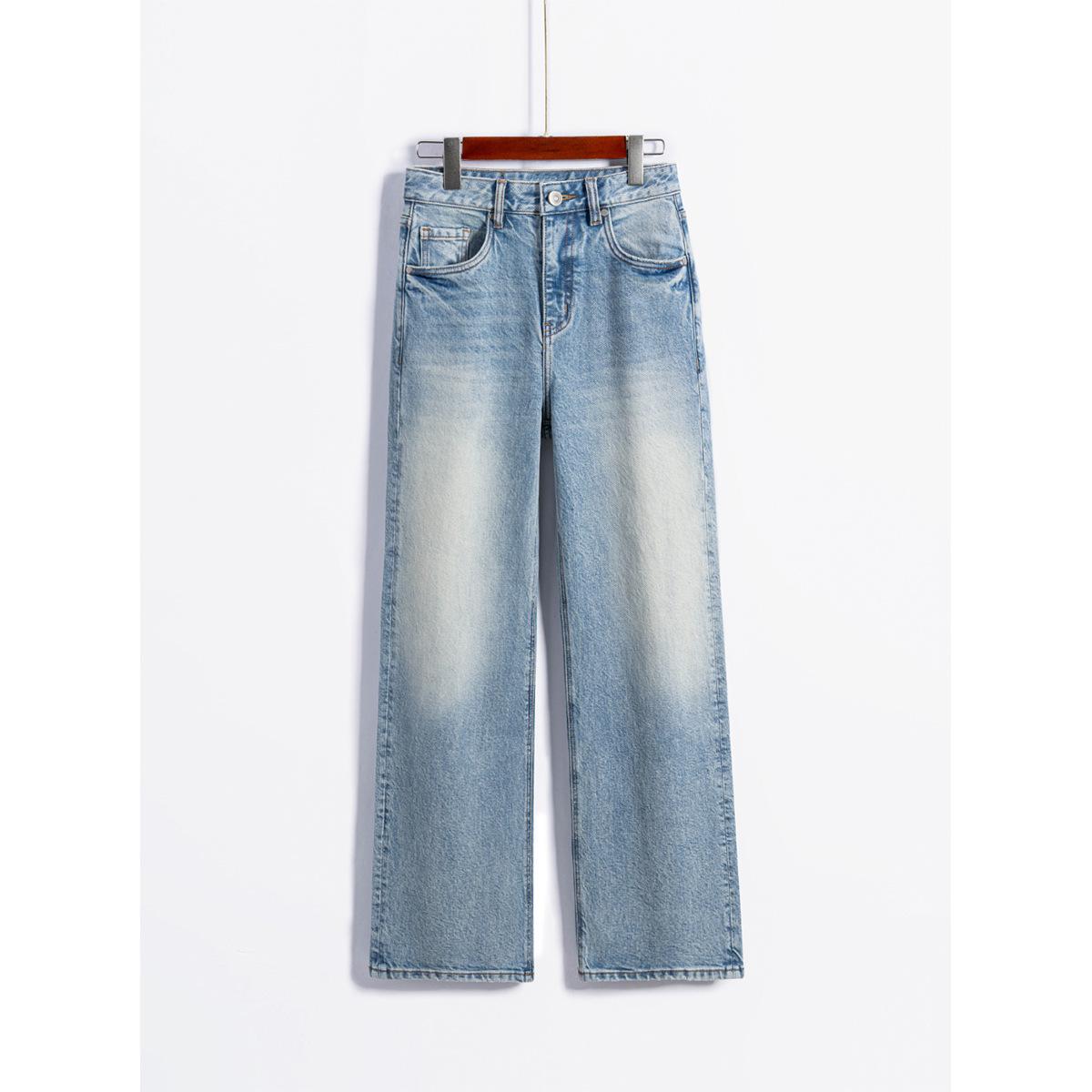 Chic High-Quality Turkish Washed High-Waisted Wide-Leg Jeans 2025 25