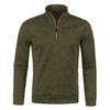 Maglia da Uomo Primavera e Autunno Taglia Forte Sottile Tinta Unita Casual Collo Zip Pullover