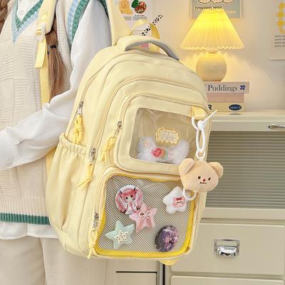Mochila Kawaii Estilo Japonês Meninas Transparente Bolsa Ita Mulheres Mochila Grande Capacidade Moda Bolsa Escolar para Estudante Universitária JK