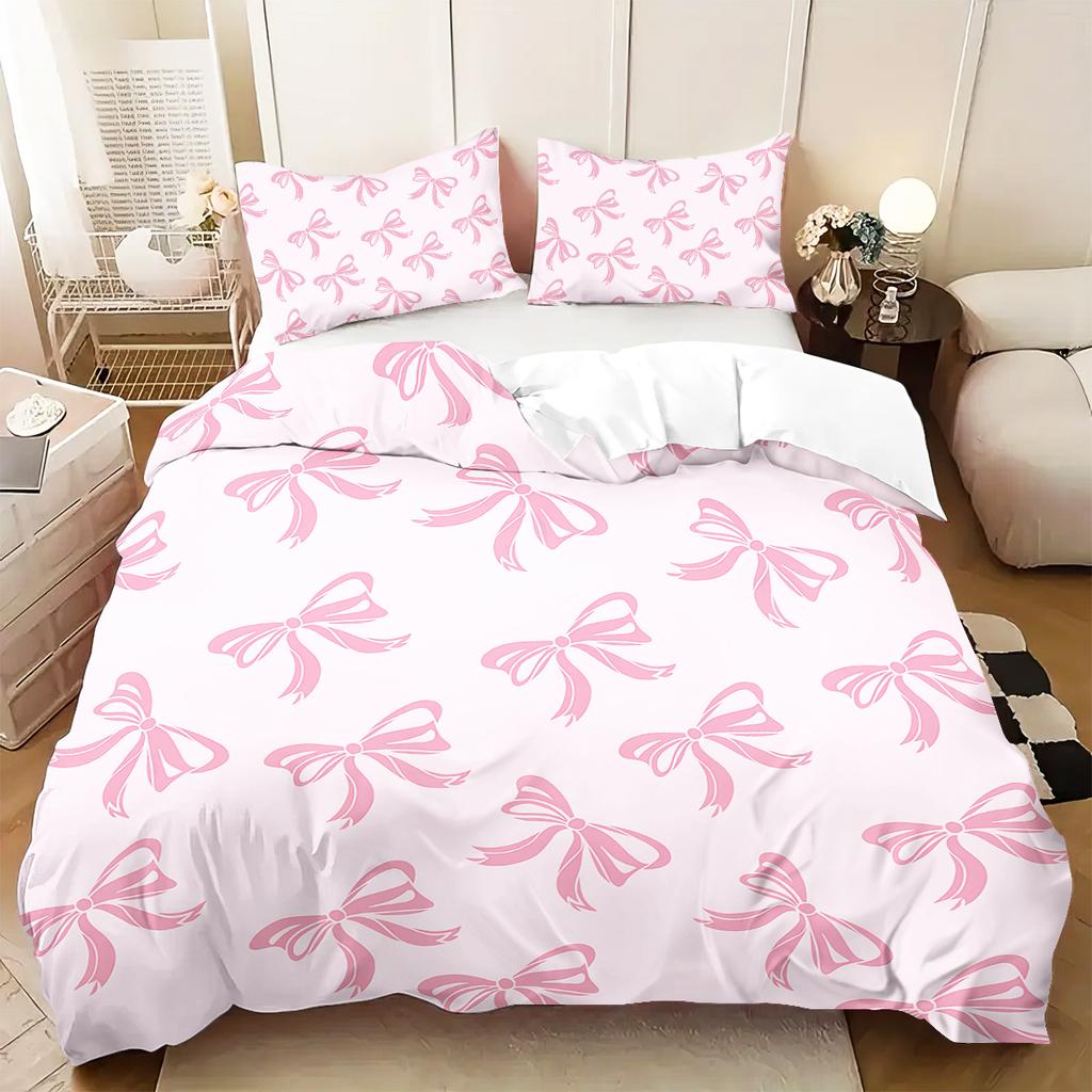 3pcs Butterfly pattern bedding set 1 quilt cover+2 pillowcases soft bedroom decoration suitable for girls and women bedroom