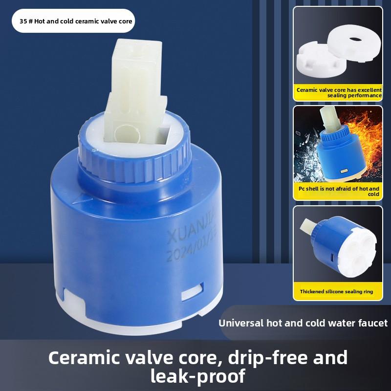 Ceramic Disc Cartridge Mixer Faucet Thermostatic Cartridge Faucet Disc Valve Pp Plastic Ceramic Cartridges For Mixer 35/40Mm