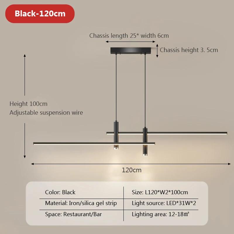 Modern LED Chandelier Dimmable Dining Table Kitchen Minimalist Black Gold Pendant Lamps Home Decor Lighting Lusters Fixture