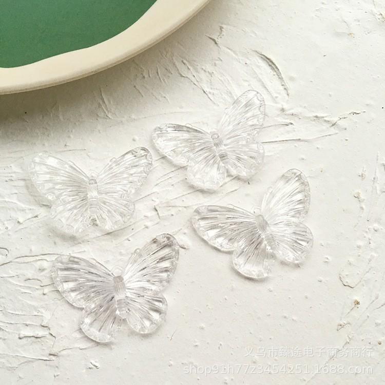 3D Acrylic Butterfly Charms Solid Color Exaggerated Style DIY Accessories for Earrings Necklace Hairpin Phone Case Decor