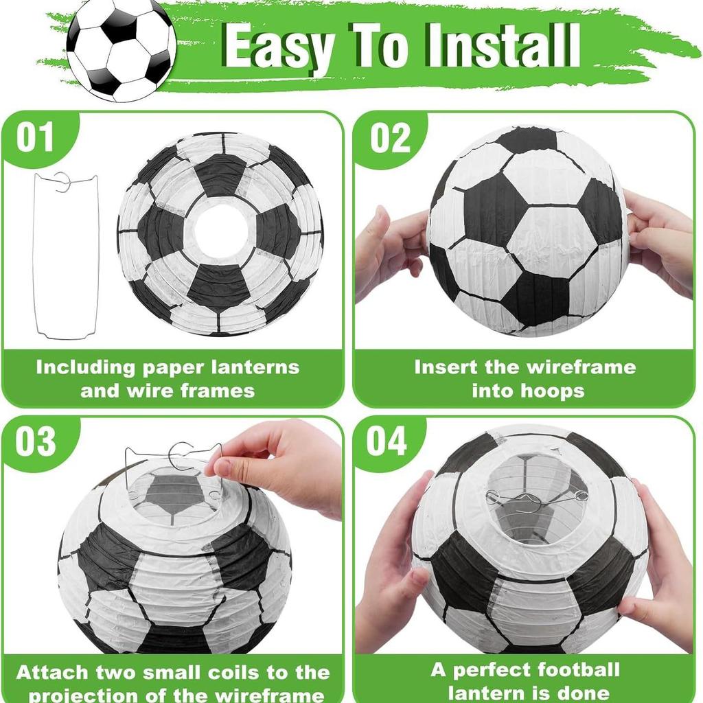 2026 World Cup Football Paper Lanterns: Party Decorations for Kids' Birthdays