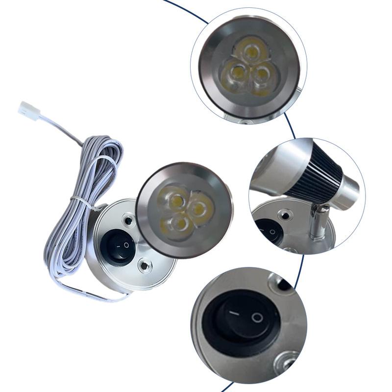 12V Reading Light RV Wall Lamp White LED 3500K RV Camper Bedside Spotlight Motorhome Accessories For Car Caravan Boat