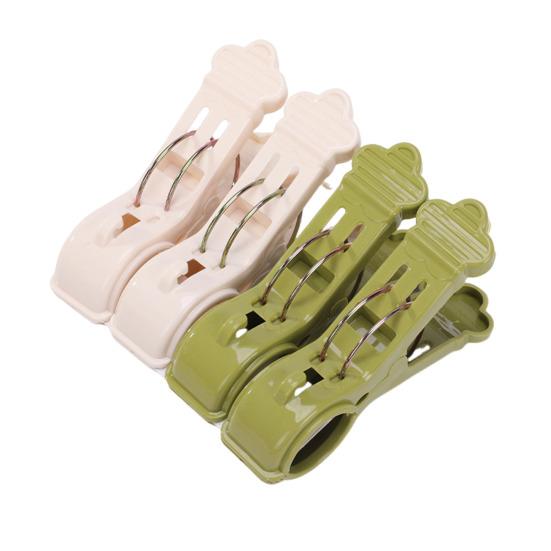 Yousheng 4Pcs Beach Towel Clips Multipurpose Laundry Pins with Anti-Slip Spring Mechanism Portable Heavy Duty Clothes Drying Clips
