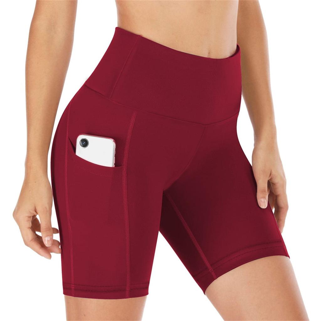 Women'S Seamless Knitted Color Buttocks Shorts Breathable High Elastic Sports Running Yoga Pants