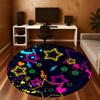 1pc Stars Music Round Chair mat Area Rug - Non-Slip, Floor Mat for Office, Bedroom, home decor Christmas Gift p0811441
