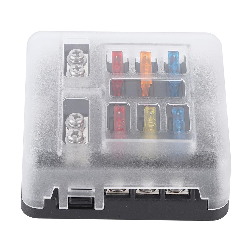 6-fach Sicherungskasten Flachsicherung Blockhalter mit LED-Kontrollleuchte für Automobil Auto Marine Boot
