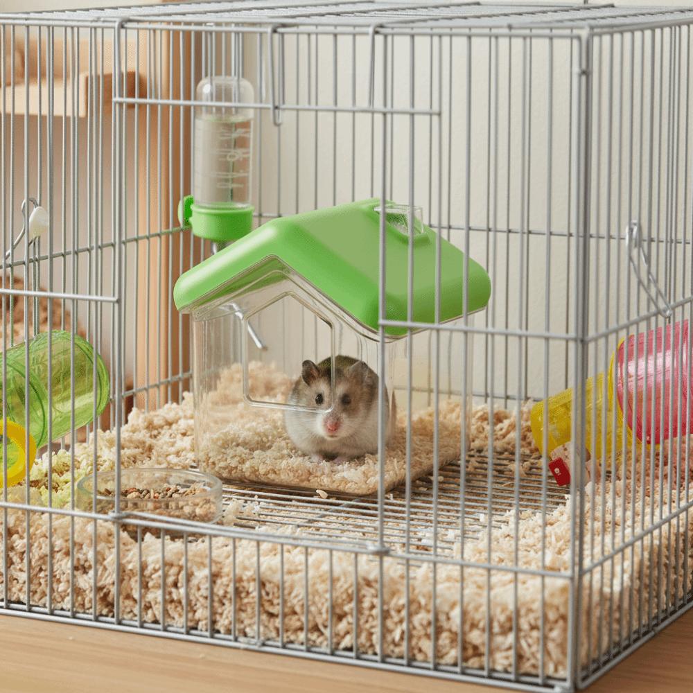 House Shape Hamster Bathtub Anti-Spill Golden Bear Bathroom Hamster Toilet  Pet Habitat