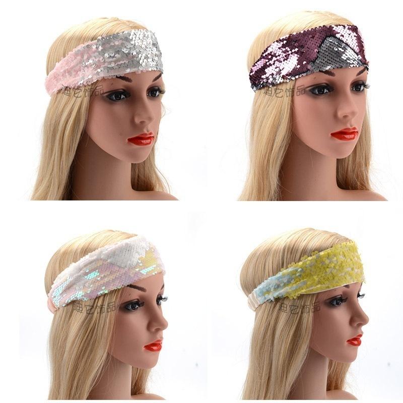 Sequin Hair Bands Headbands Double-sided Sequin Children Hairbands
