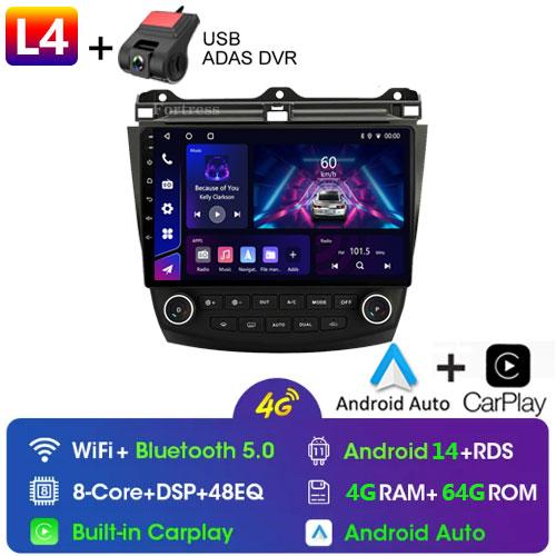 Android 14 Car Radio for Honda Accord 7 2003-2008 GPS Navigation Multimedia Video Player Carplay Android Auto Car Stereo 2 Din