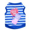 Cute Striped Love Heart Print Eco-Friendly Simple Soft Cotton Dog Vest for Small Dogs & Cats Summer Casual Pet Apparel