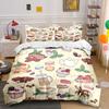 Desserts and Beverages Pattern Bedding Duvet Cover Set  (1*Duvet Cover 2*Pillowcases, Without Duvet Insert)