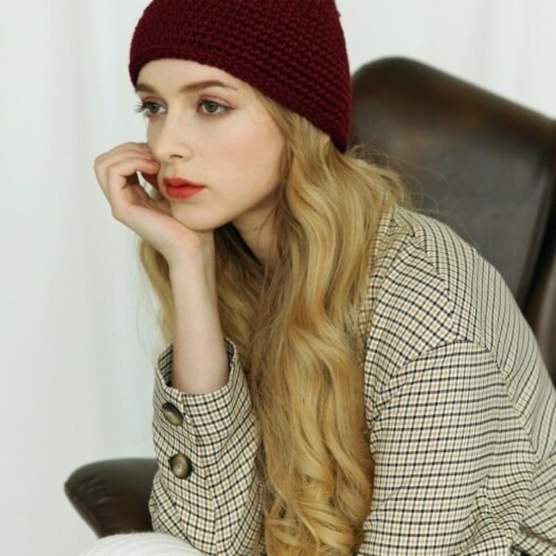 

evance [handmade] momo knit bini_burgundy babypink