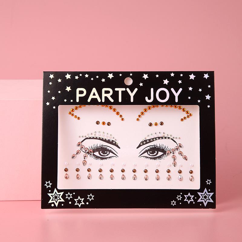 Pegatinas de Pedrería PARTYJOY: Gemas para Maquillaje de Rostro y Ojos para Festivales de Música