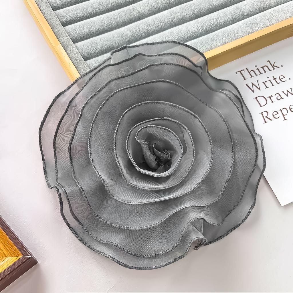 Solid Color Three-Dimensional Flower Corsage Accessories Simulated Flower Decoration Material Eugen Yarn Lace Cloth Sticker Accessories