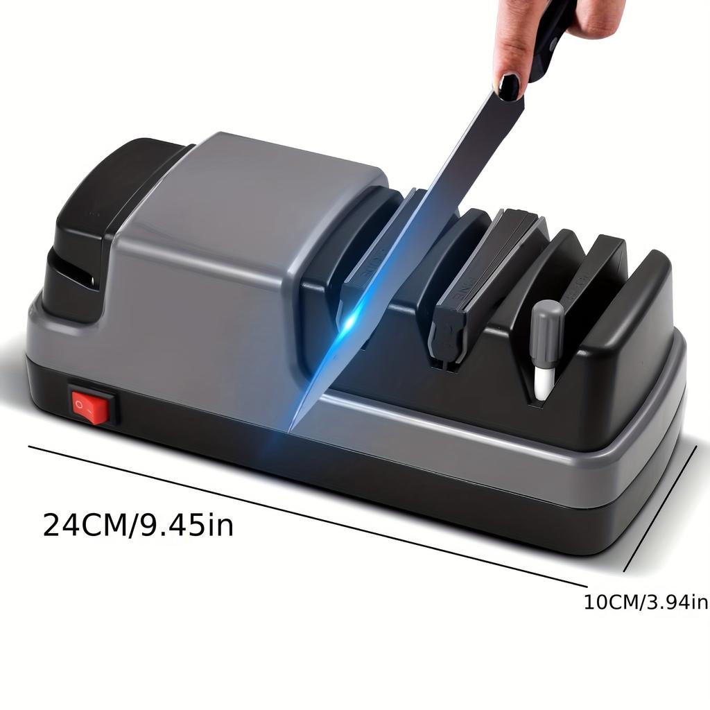 Multi-functional tool 4-in-1 knife sharpener: Suitable for diamond sandpaper for straight blades, serrated edges, ceramic pieces and scissors.