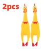 Yellow rubber squeaky chicken, screaming sound monster chicken, children's toy, pet toy, stress relief toy