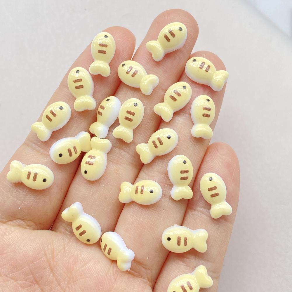 

50Pcs Cute Cartoon Mini Cat, Little Fish Series Nail Art Resin Designer Charms DIY Craft For Nail 3D Decorations Jewelry