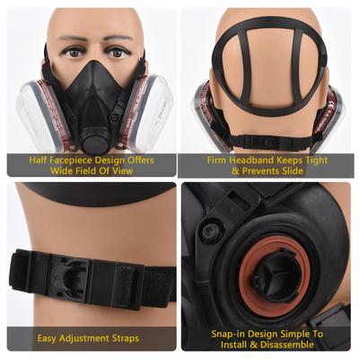 Reusable Respirator Half Facepiece 6200 Gas Mask Breathing Protection Respirators for Painting
