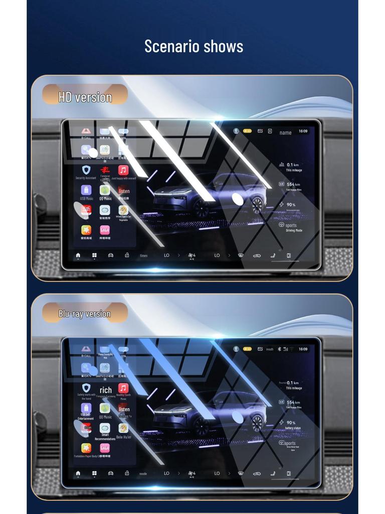 Toyota Prius 3X Center Console Screen Protector - Tempered Glass Film