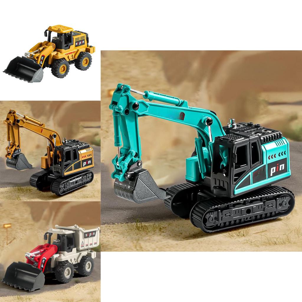 Inertia Bulldozer And Excavator Toy With Alloy Shovel For Kids Construction Play